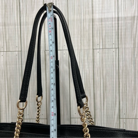 Coach Black Pebbled Leather Tote Shoulder Bag - Picture 7 of 10